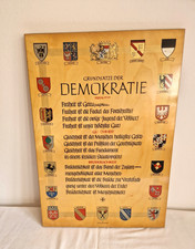 Holzbild Wappen 50er Wandtafel Holzschild Grundsätze Demokratie Deutschland