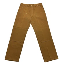 Vintage Carhartt 62W Double Knee Duck Pants Men 40X34 Brown Union Made **READ**