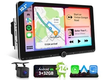 Android Auto 14 10.1 inch 2 DIN CarPlay Smart Car Stereo Navigation Bluetooth FM