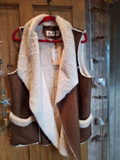 Harvey and jones Ladies Tan Bonded Gilet UK Size 16/18