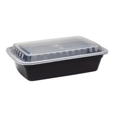 Darling Foodservice Black 38 Oz. Rectangular Container - 150 / CS