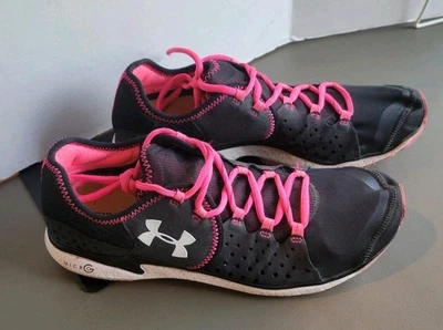 Zapatos para correr Under Armour para mujer negros rosas Micro G talla 10,5 - Imagen 1 de 4