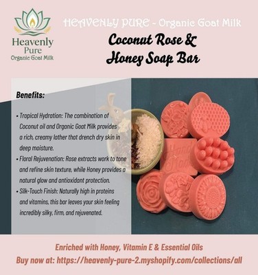 Coconut Rose & Goat Milk Soap 14.00 (2 soap bars)