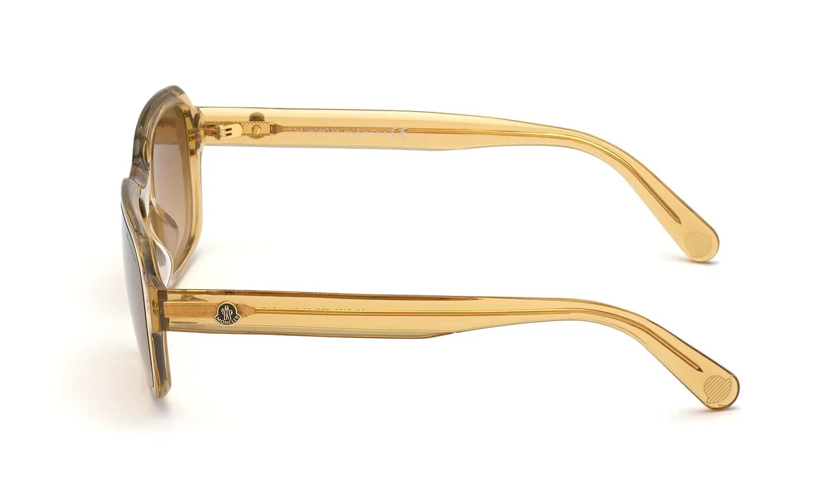 サングラス Moncler Sunglasses ML0199 57G Square Translucent Mirror Moncler ML0199 57G Yellow Clear Square Plastic Sunglasses