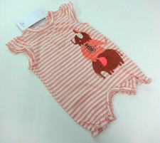 Baby Sommer Spieler 50/56 Einteiler Mädchen Strand Overall Bio Baumwolle Elefant