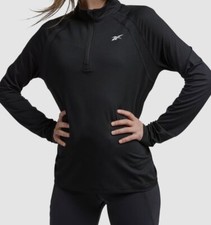Reebok Women's Black Identity Activewear Performance 1/4-Zip Top Size XL