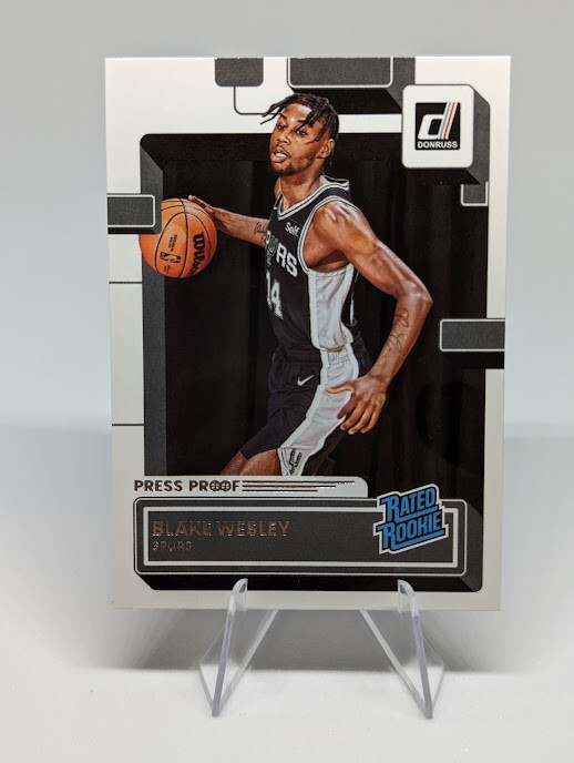 Blake Wesley 2022-23 Panini Donruss Press Proof Silver RC #225 Spurs