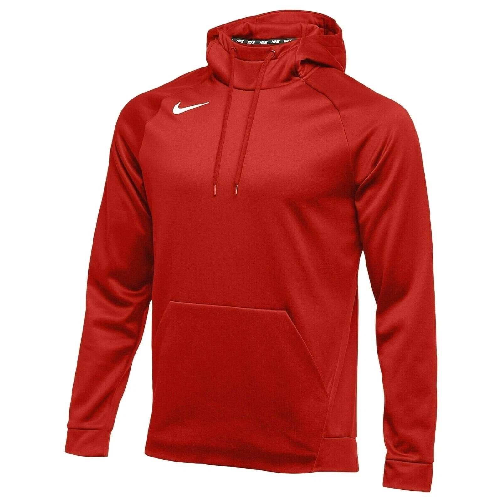 NEW MEN’S NIKE THERMA DRI-FIT PULLOVER HOODIE SWEATSHIRT!!! IN RED WHITE!!!