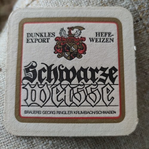 Alter Bierdeckel Bierfilz - Schwarze Weisse - Brauerei Ringler, Krumbach 😁👍C3