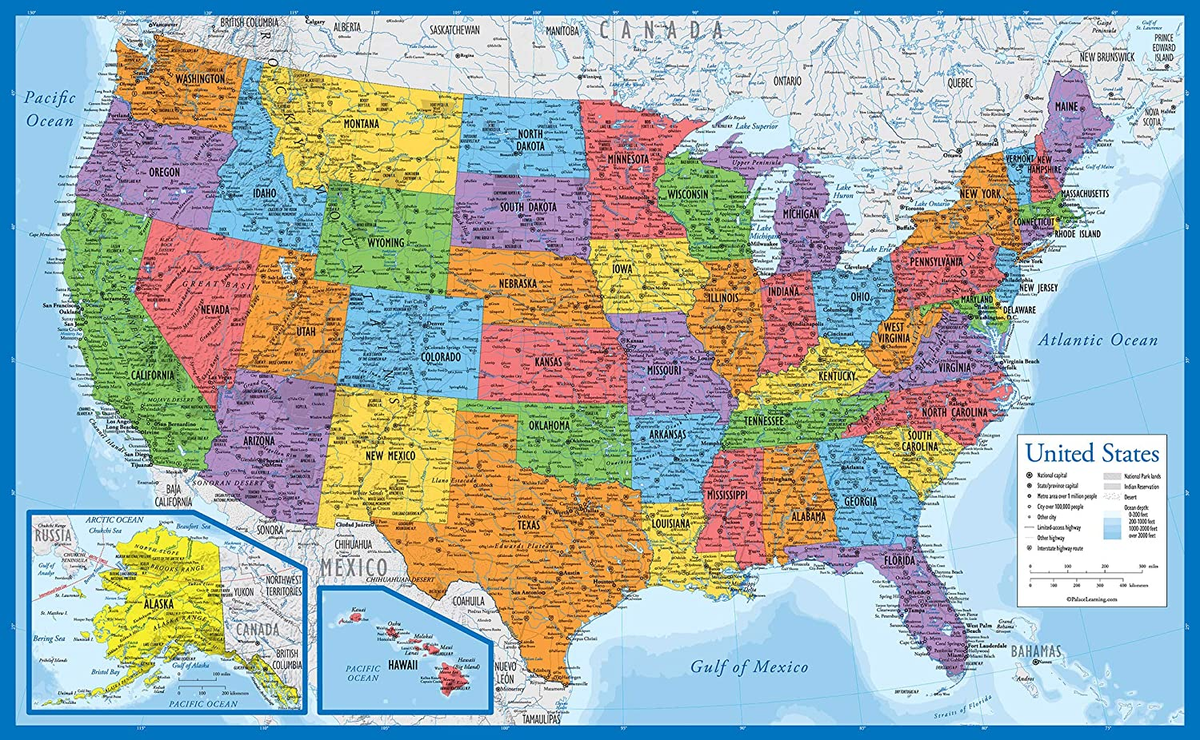 Laminated USA Map - 18