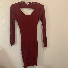 Fashion Nova Women's Dress Size M Maroon Long Sleeve
