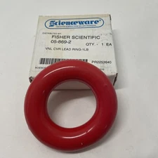 Vinyl Coated Lead Ring Red Lab Flask Weight 1 LB Fisher Scientific 05-869-2 NEW