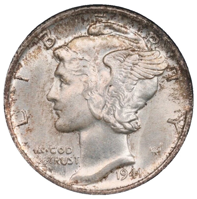 25+ MS 66 Graded 1941 Year Mercury Dimes (1916-1945) for sale