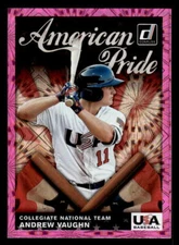 Andrew Vaughn 2019 Donruss #AP6 American Pride Pink Fireworks  USA