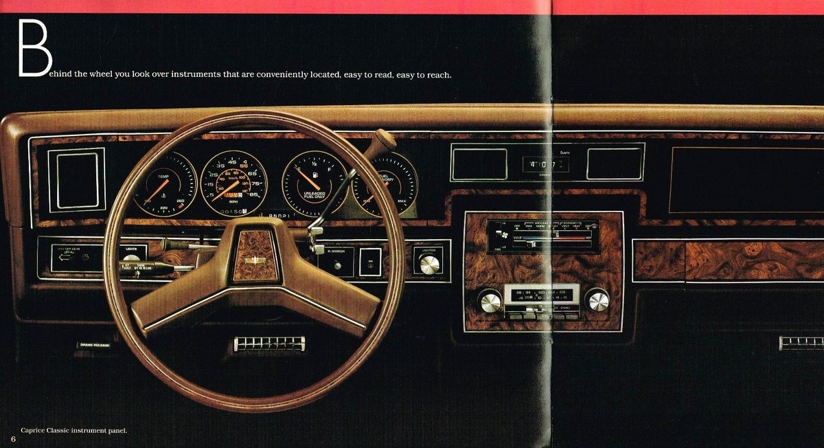 1983 Chevy CAPRICE / IMPALA Auto Brochure w/Color Chart: Classic