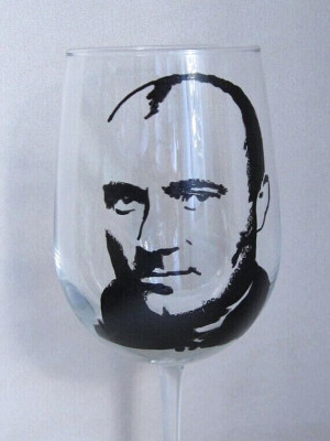 Hand Painted Wine Glass - PHIL COLLINS, Singer, Drummer - 18.50oz Wineglass