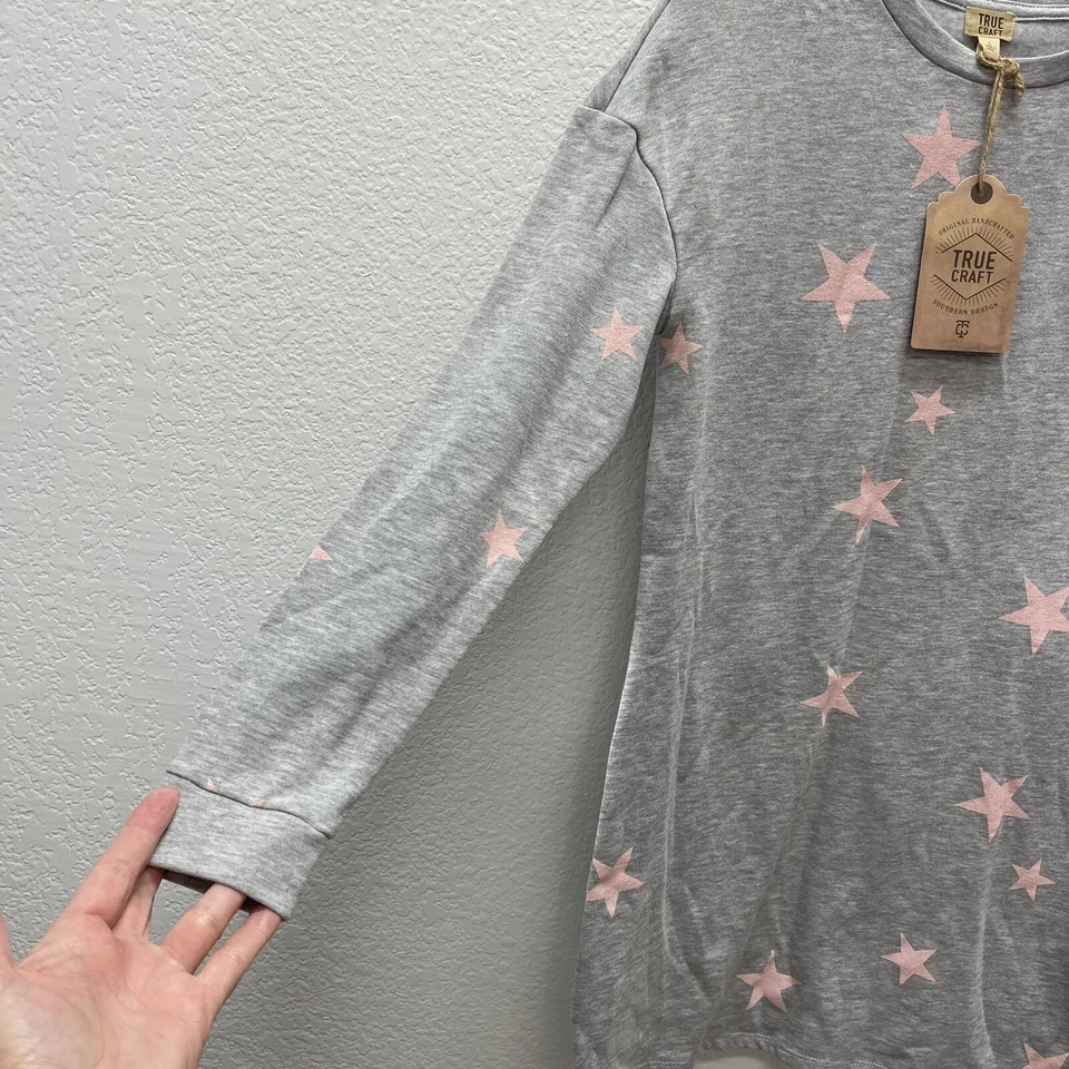 True Craft Niñas Sudadera Grande Túnica Vestido Estrellas Mangas Largas Atletismo Foto 3 de 4