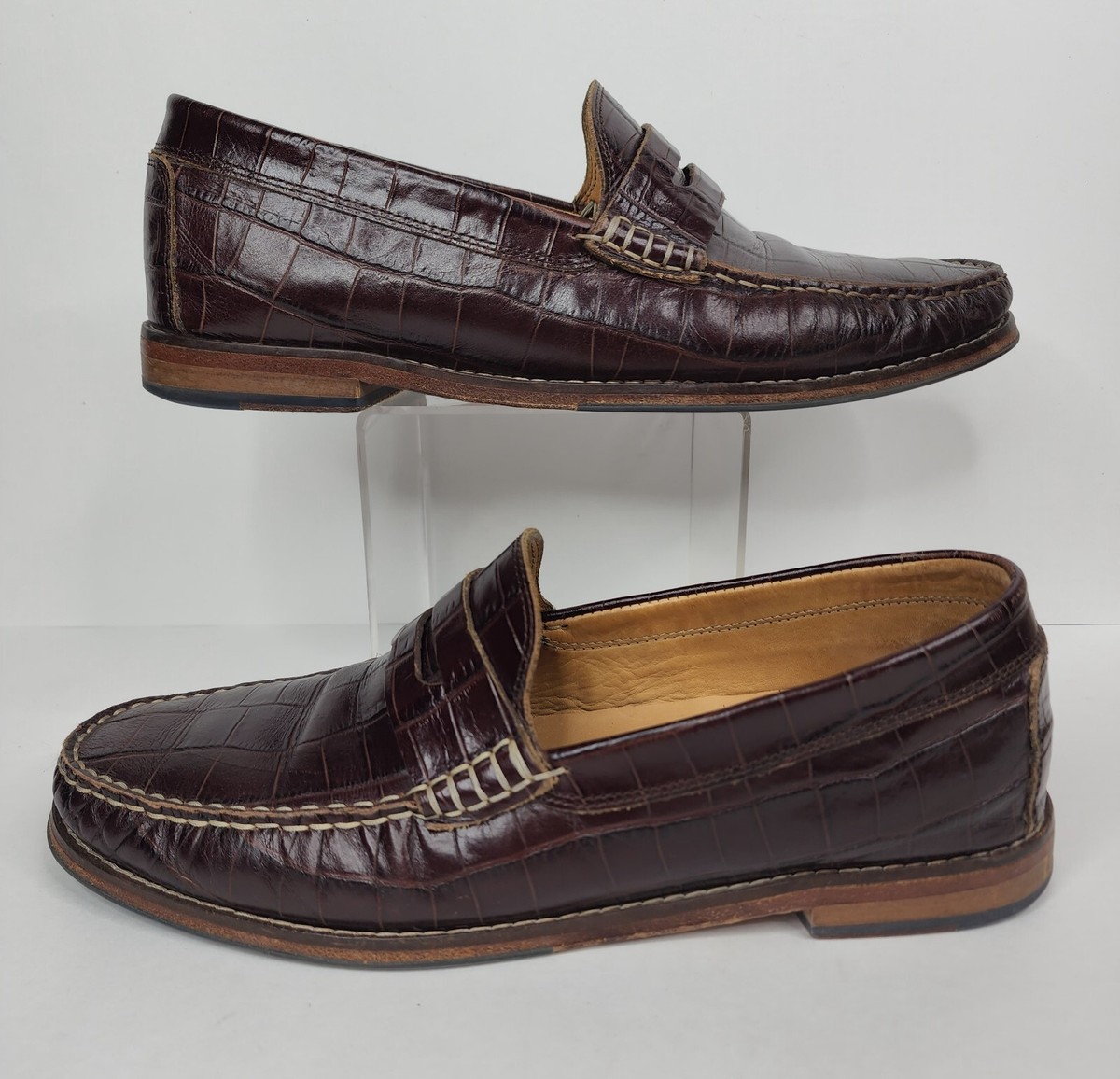 Austen Heller Croc Brown Driving Loafers Men display picture 3