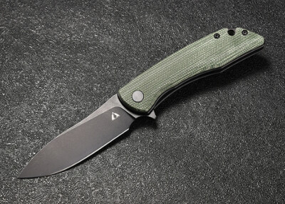 CMB06G CMB Made Knives Blaze Green Micarta Handle D2 Blade IKBS Linerlock Clip 