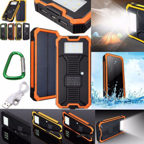 Waterproof 10000mAh Portable Solar Charger Dual USB Battery Power Bank F Phone - Picture 1 of 18