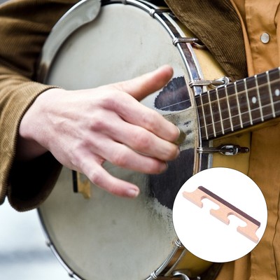 6-String Banjo Bridge 3-Pack - Ebony & Maple Replacement Bridges, Universal Fit