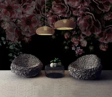 3D Black Floral Wallpaper Wall Mural Removable Self-adhesive Sticker 559