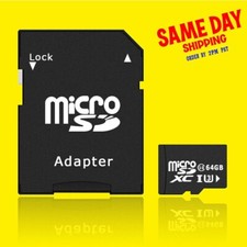Portable Micro 64GB Class 10 TF Memory Card  Micro TF to SD Memory Card Adapter