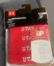 UNDER ARMOUR UNIVERSITY OF UTAH UTES 4 PACK PERFORMANCE UA WRISTBANDS NEW