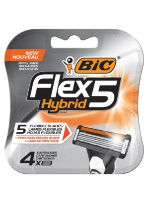 2 pack BIC Flex5 Hybrid 5 Blade Razor Refills, 4 Count each