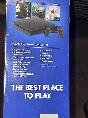 Sony PS4 PlayStation 4 Slim 1TB Console 3 Game Bundle Jet Black