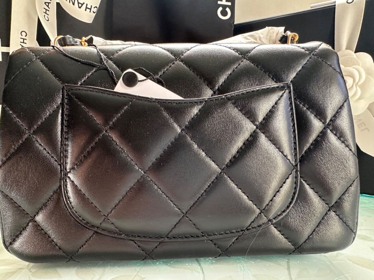 Chanel 23P Square Mini Flap in Black Lambskin LGHW – Brands Lover