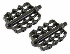 Bike Double Flat Twisted Pedals 1/2 Black.