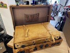 2x Großer Reisekoffer  Lederkoffer Leder Oldtimer Deko Cabrio Cabriolet im SET