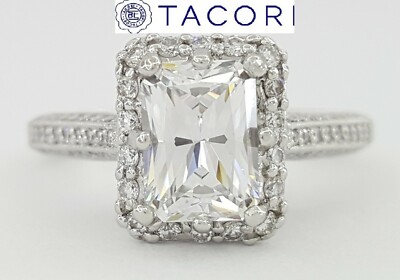 0.37 ct Simply TACORI 2502EMP Platinum Semi-Mount Engagement Ring Rtl $5,270