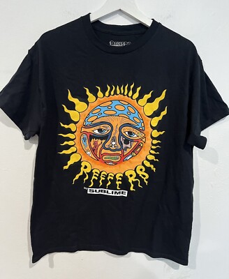 REEFERS SUBLIME Sun Devil Mens T-Shirt Size L Sun Color Black Tee