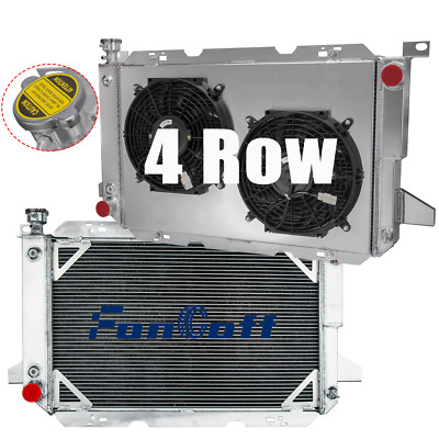4-Row Radiator Shroud Fan For 1985-1997 Ford Bronco F150 F250 F350 5.8/7.5L V8