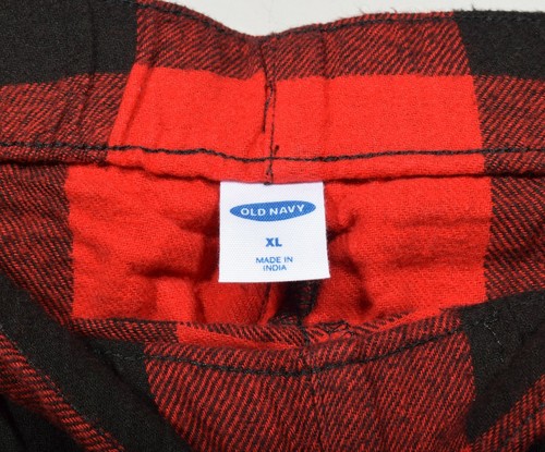 Men's Old Navy 100% Cotton Red Buffalo Plaid Flannel Pajama Sleep Pants Sz XL - Picture 3 of 3