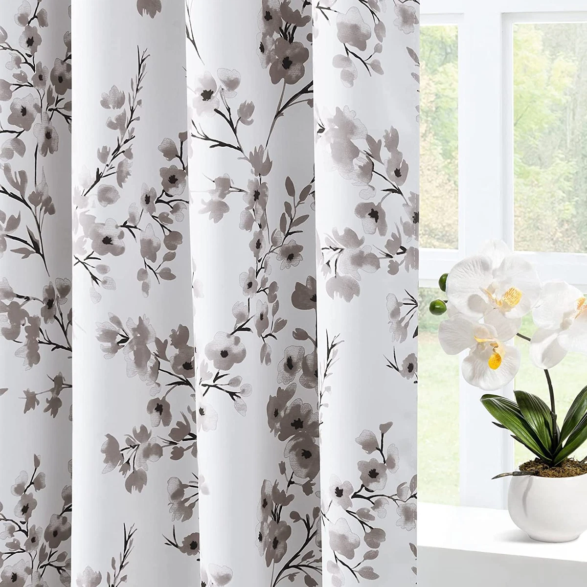 Floral cheap blackout curtains