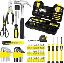58 Pcs Household Hand Tool Kit with Plastic Toolbox for Home,Office Daily Repair