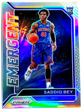 2020-21 Panini Prizm Basketball #4 Saddiq Bey Emergent RC Rookie Silver Prizm