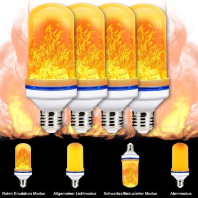 E27 E26 LED Fackel Feuer Lampe Flammen Licht Effekt Glühbirne Flacker Birne DE