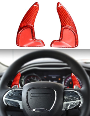 Red Real Carbon Fiber Steering Shift Paddle Extension Fits 15-22 Challenger