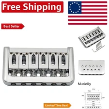 High-Quality Chrome Hardtail Bridge for 6-String Electric Guitar - Fender Style