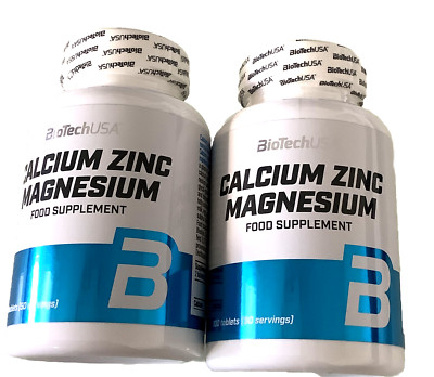 (44,71 /kg)BioTech USA 2 Dosen Calcium Zinc Magnesium 2x100Tabs(418gGesamtinh.)