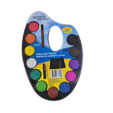 Watercolor Paint Pallet Art Set Beginners Kids 12 Multi Colors