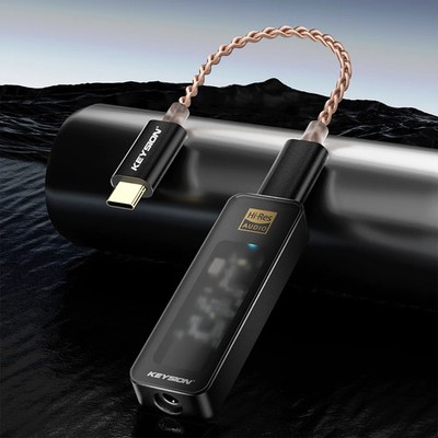 KEYSION CS43198 USB DAC 384KHz DSD256 Type-C to 3.5mm HiFi Headphone Amp EQ