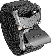 JUKMO Tactical Belt, Military Hiking Rigger 1.5" Nylon Web Work Belt with Heavy