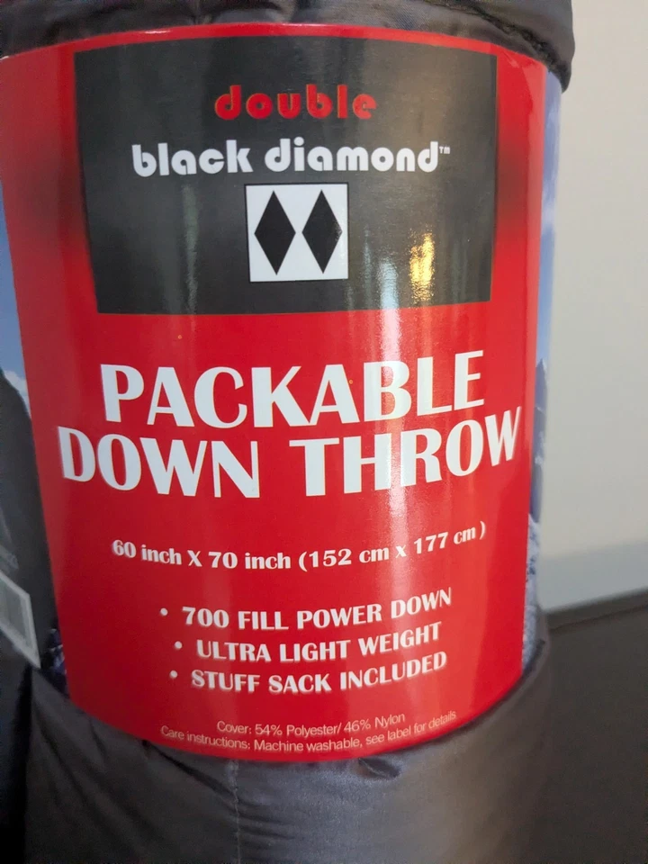 双黑色钻石可打包羽绒 60 英寸 x 70 英寸 700 填充超轻带袋 — 第 3/3 张图片