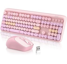MageGee V920 Wireless Keyboard and Mouse Combo, 2.4G Full-Sized Retro Typewriter