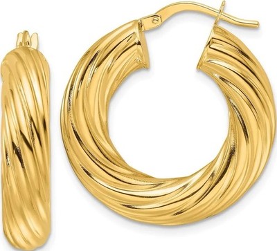 18 Karat massive Gelbgold runde dicke Creolen, 9,2 Gramm Gold